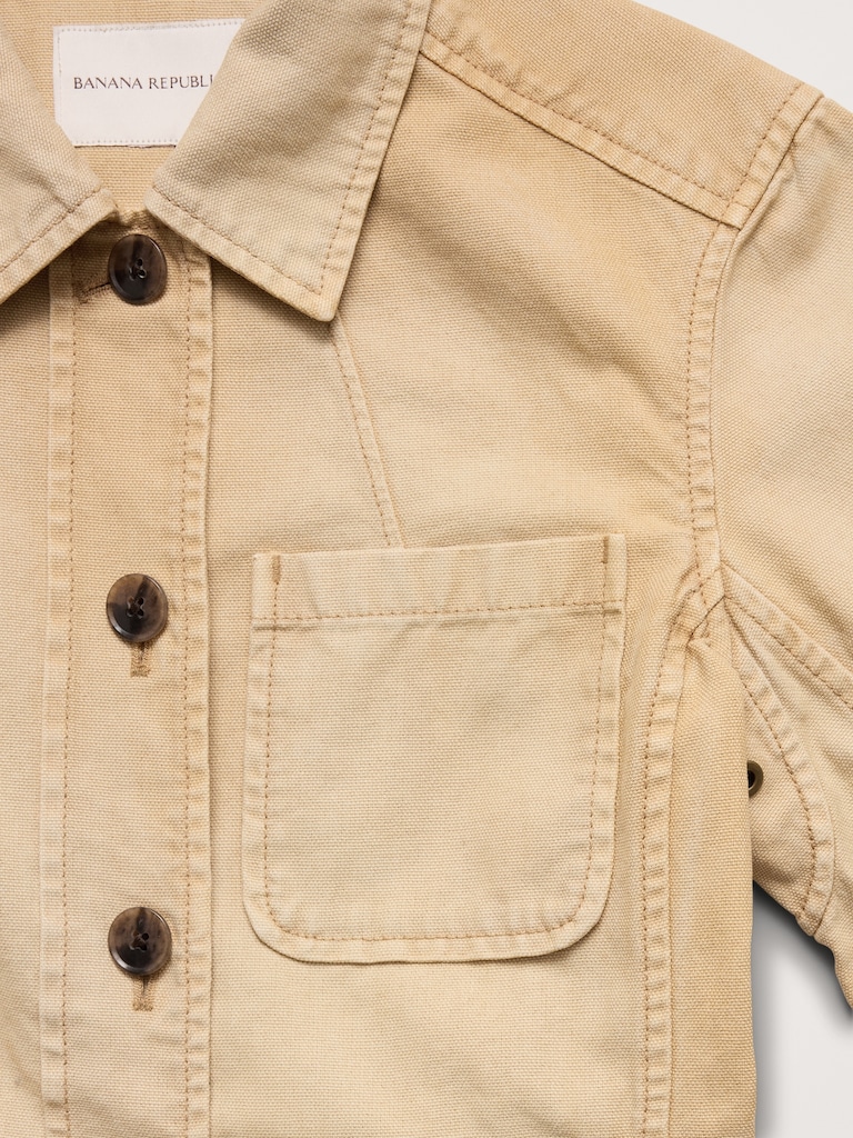 Cotton Canvas Shirt Jacket