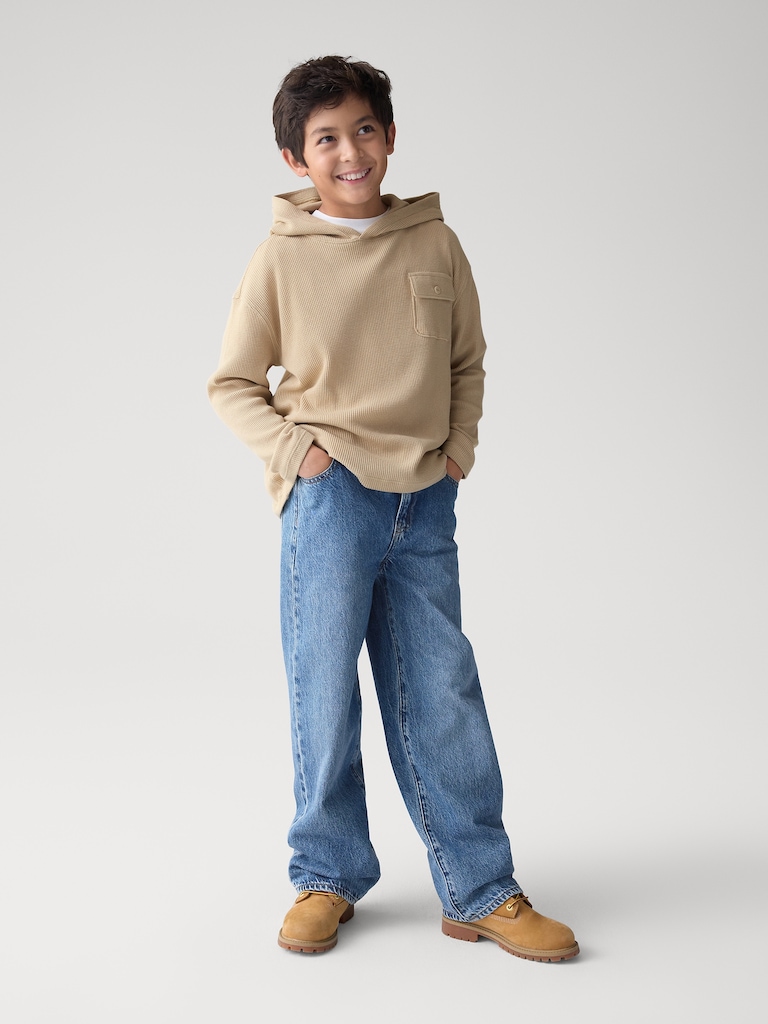 Kids Waffle-Knit Hoodie T-Shirt