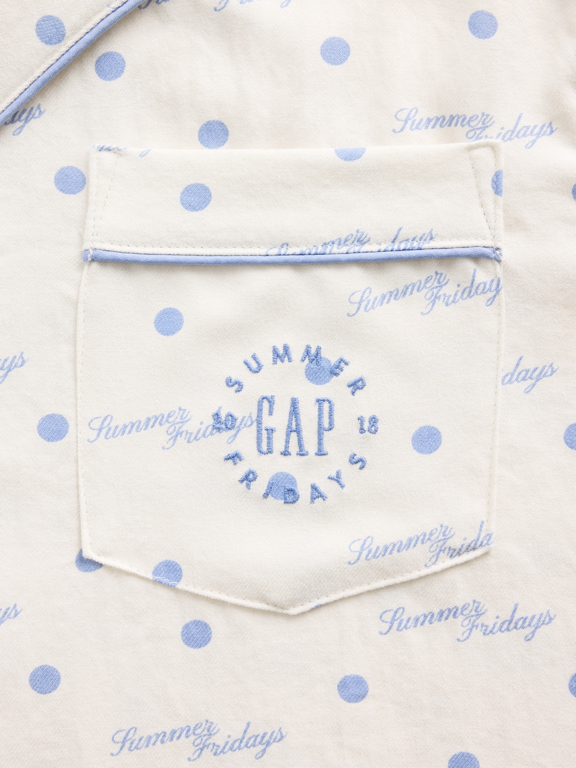 Gap × Summer Fridays Relaxed Flannel Dotted PJ Shirt