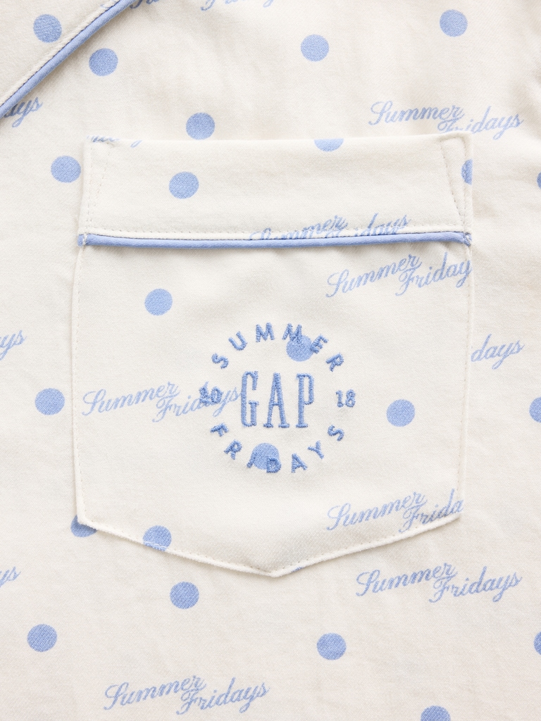 Gap × Summer Fridays Relaxed Flannel Dotted PJ Shirt