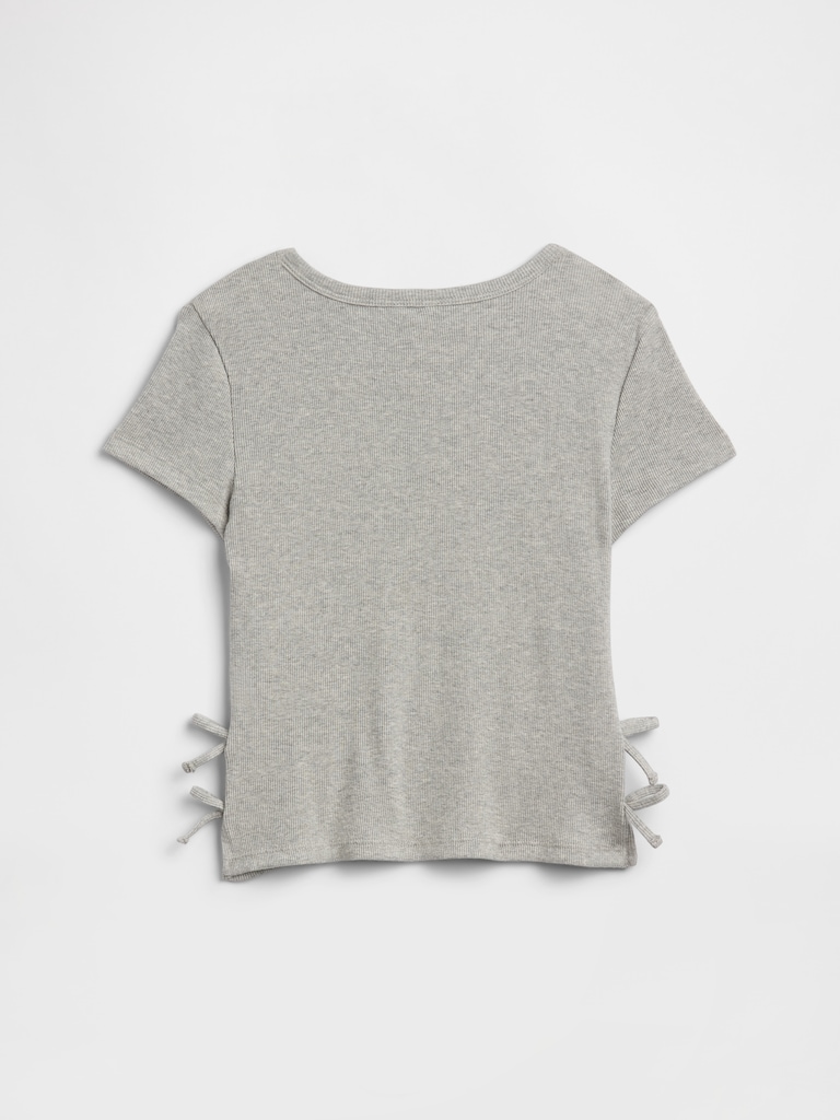 Kids Ribbed Side-Tie T-Shirt