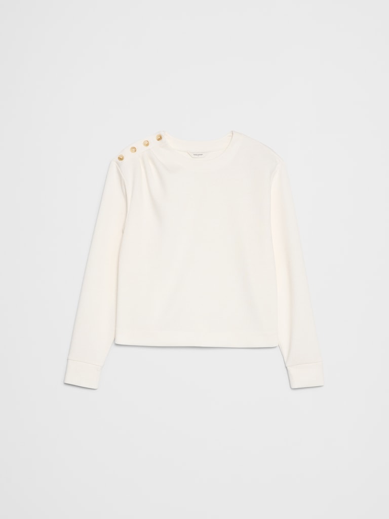 Knit Button-Shoulder Top