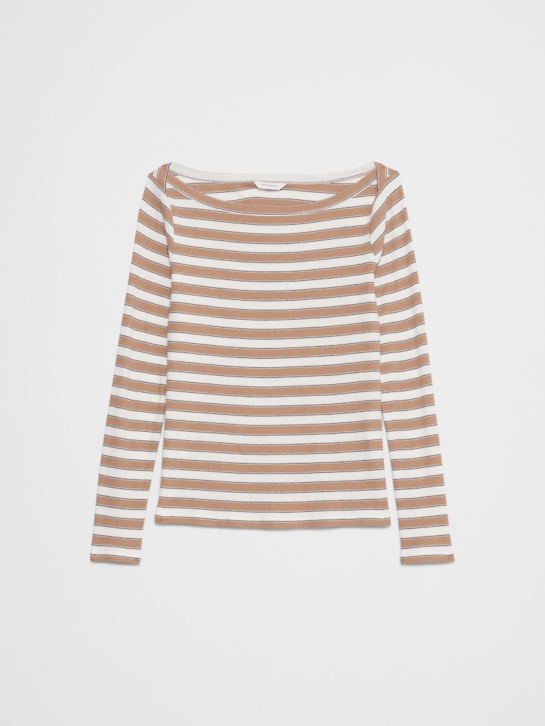 Ribbed Boatneck Top