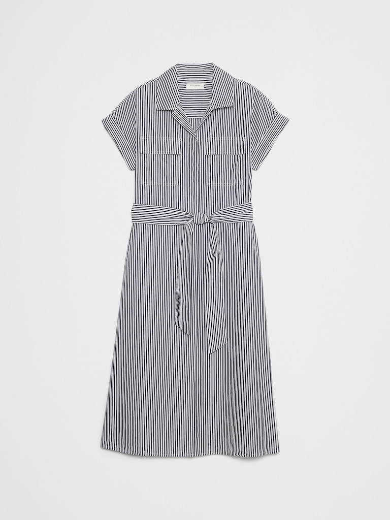 Poplin Utility Midi Shirtdress