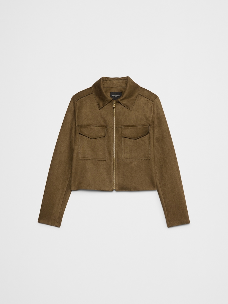 Vegan Suede Cropped Jacket