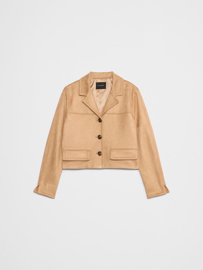 Vegan Suede Blazer Jacket