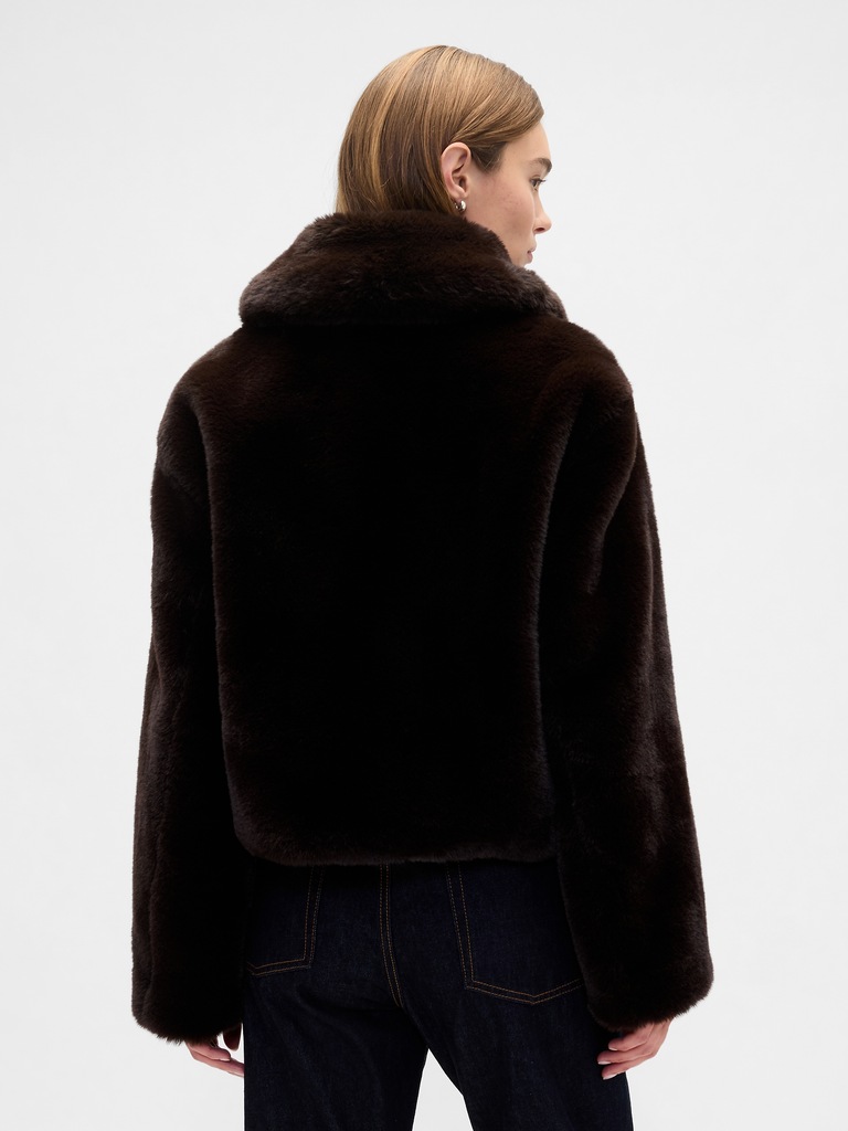 100% Recycled Relaxed Faux-Fur Jacket