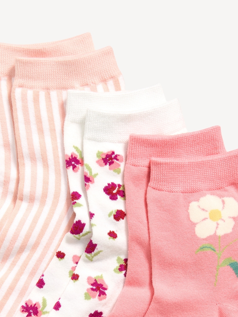 Novelty Quarter Crew Socks 3-Pack for Women