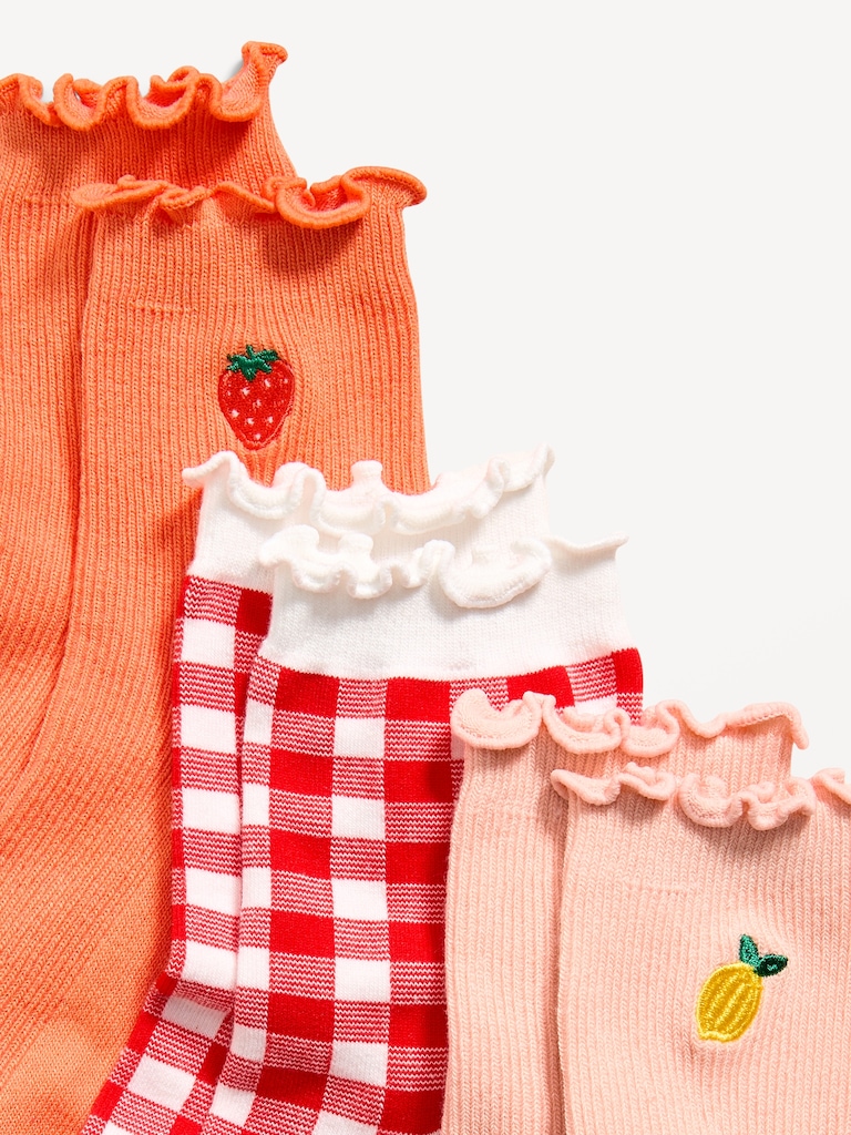 Ruffled Crew Sock 3-Pack for Women