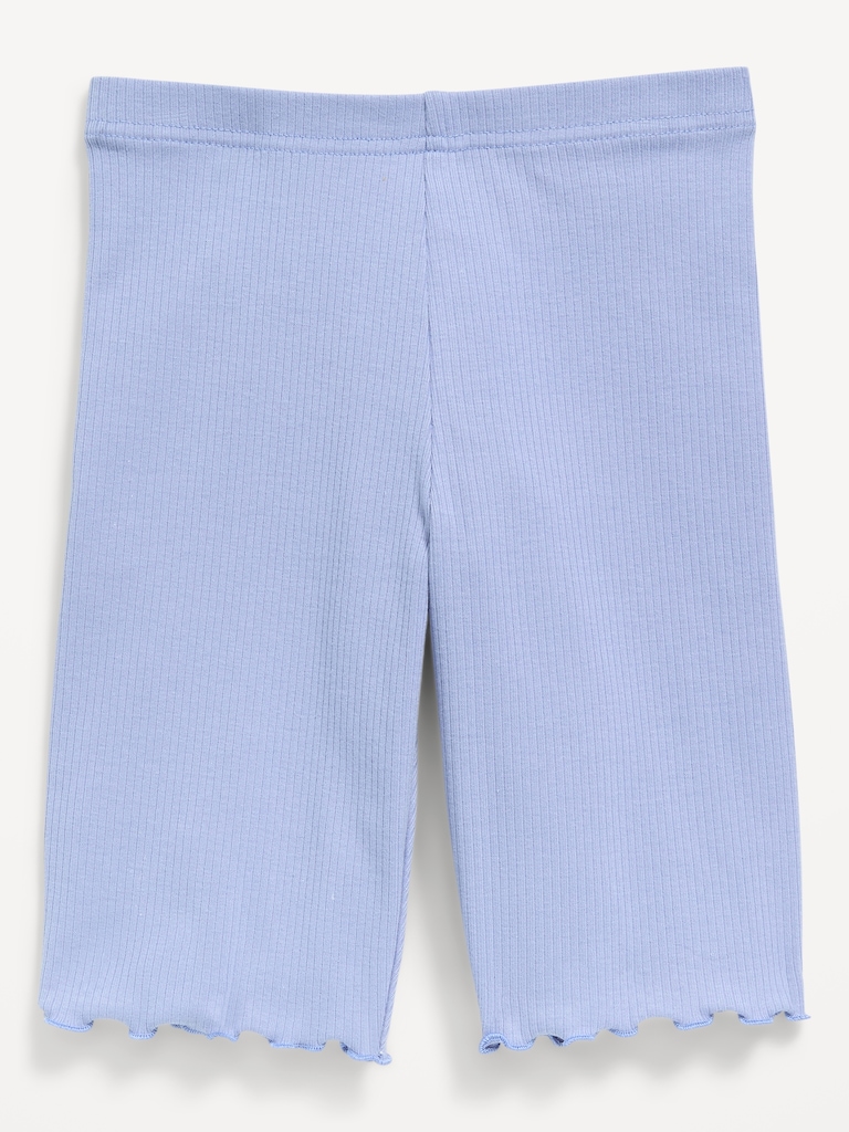 Ribbed Lettuce-Edge Biker Shorts for Girls
