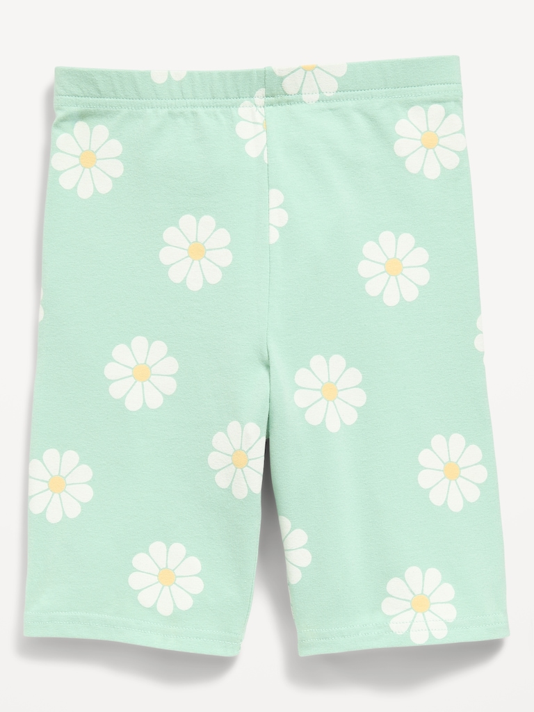 Printed Long Jersey Biker Shorts for Girls