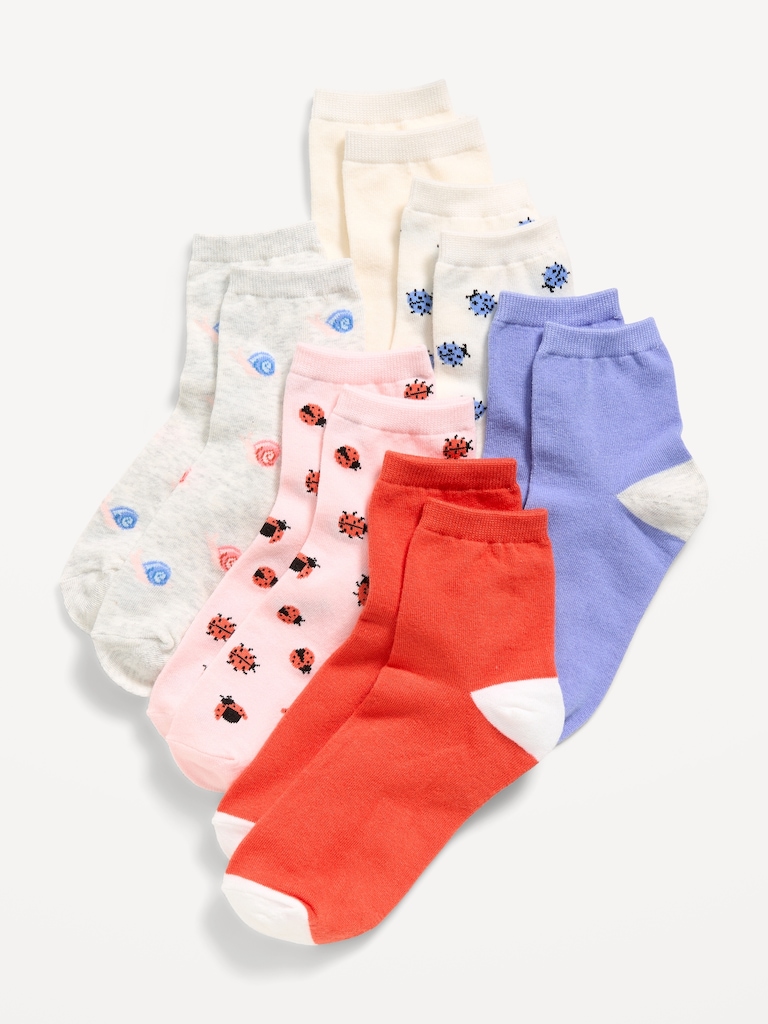 Quarter-Crew Socks 6-Pack for Girls