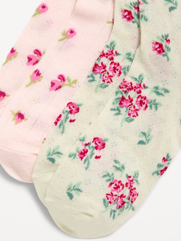 Floral Crew Socks 2-Pack for Women