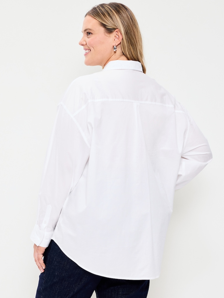 Oversized Button-Down Tuxedo Shirt