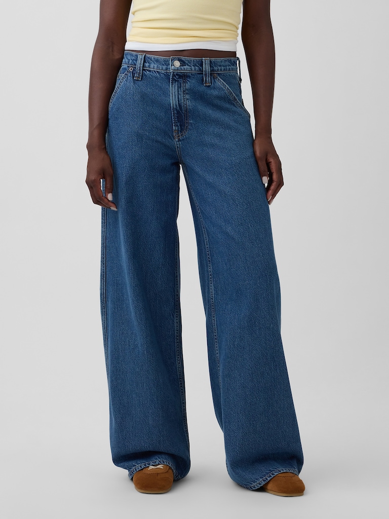 Mid Rise UltraSoft Denim Baggy Trousers