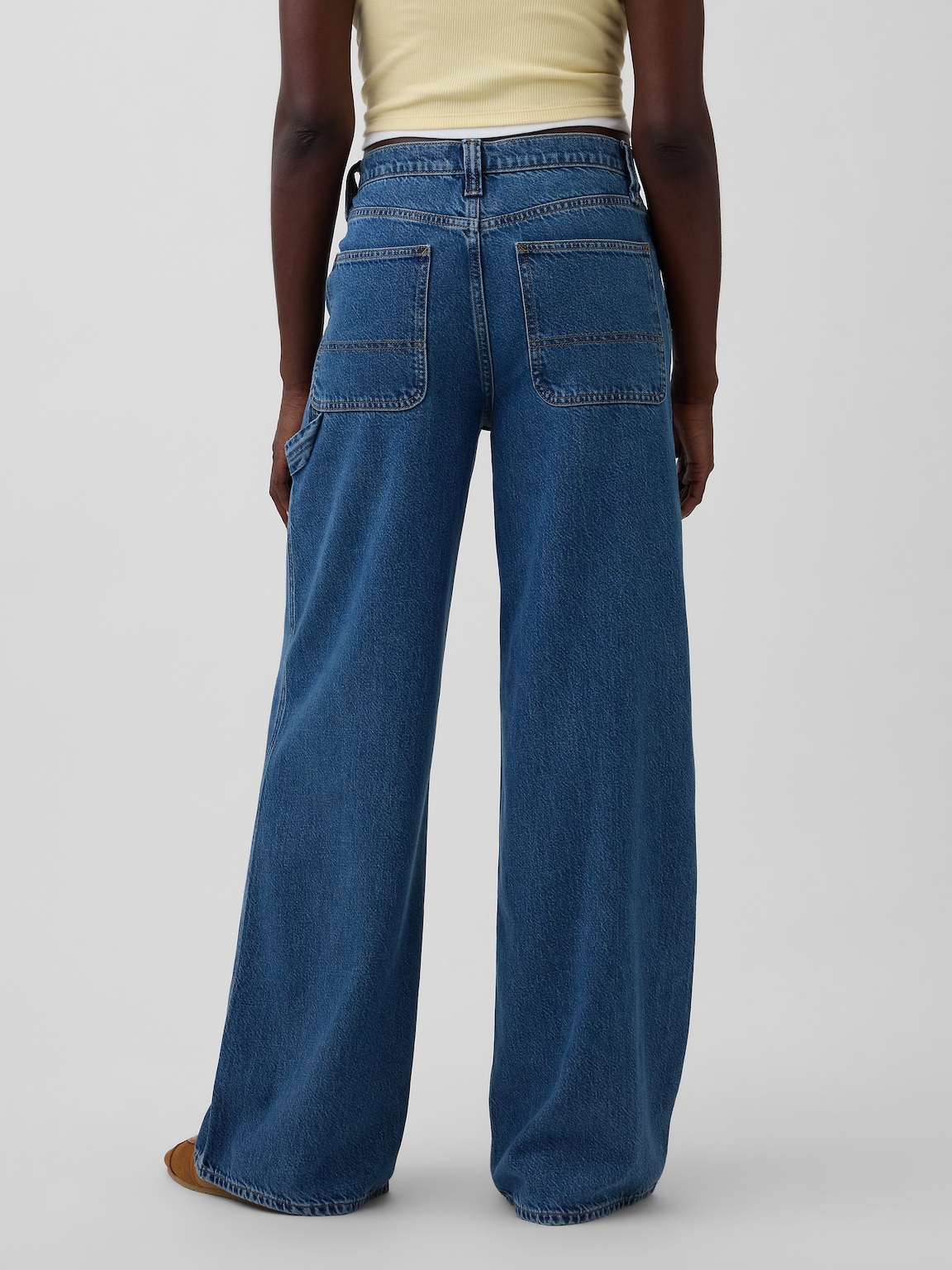 Mid Rise UltraSoft Denim Baggy Trousers