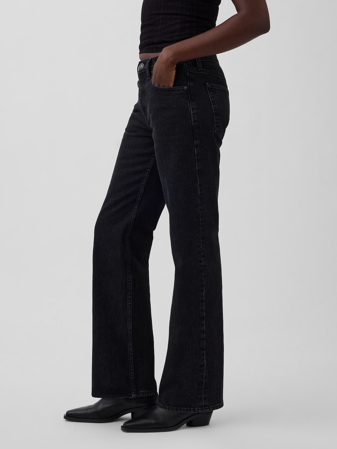 Mid Rise Straight Jeans