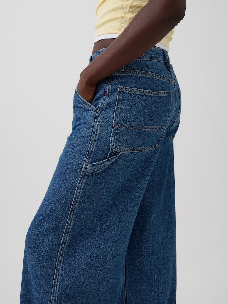Mid Rise UltraSoft Denim Baggy Trousers