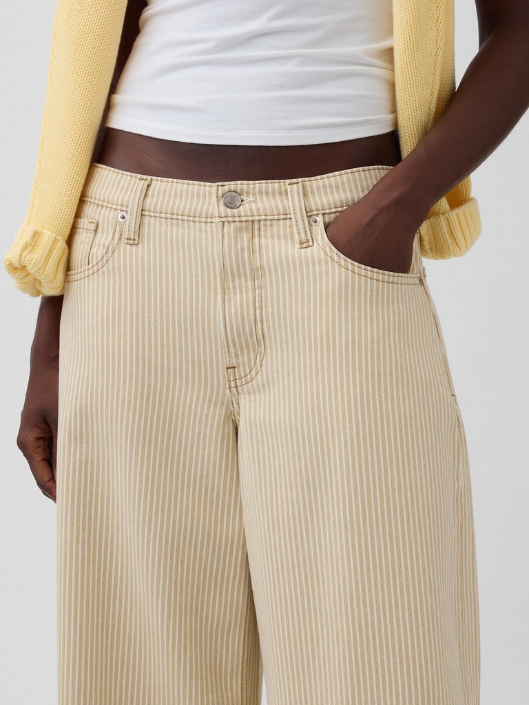 Low Slung Stripe Extra Baggy Jeans