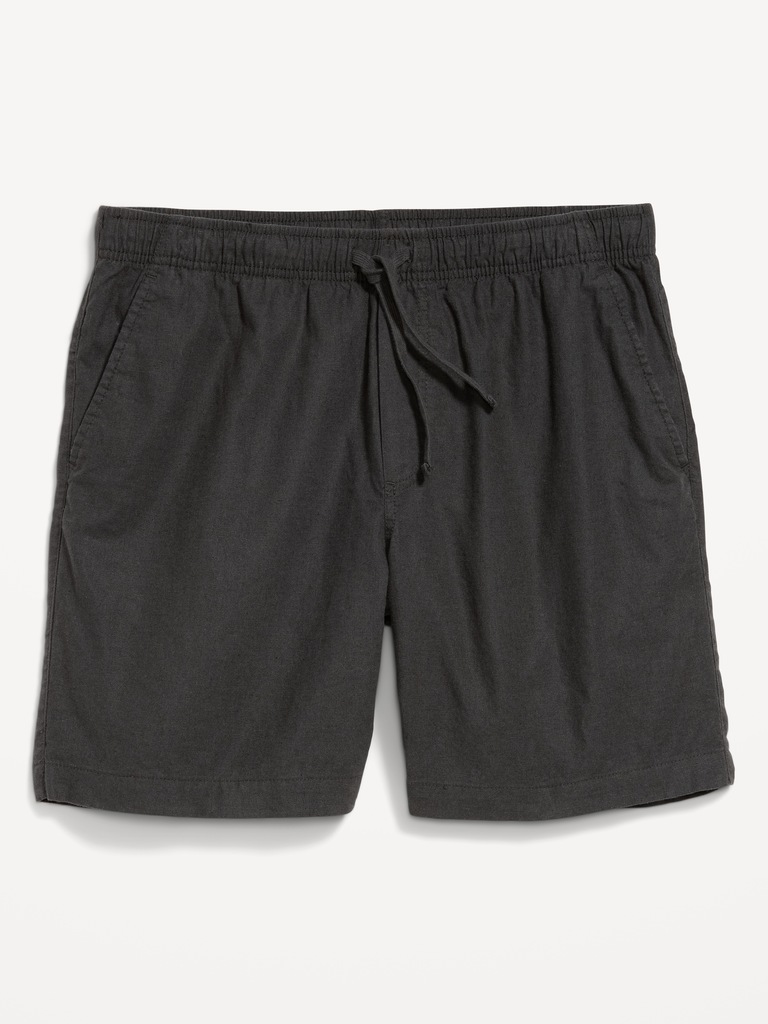 Linen-Blend Jogger Shorts -- 7-inch inseam