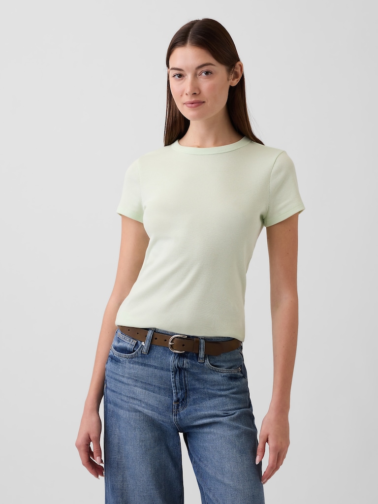 Essential Ribbed Crewneck T-Shirt