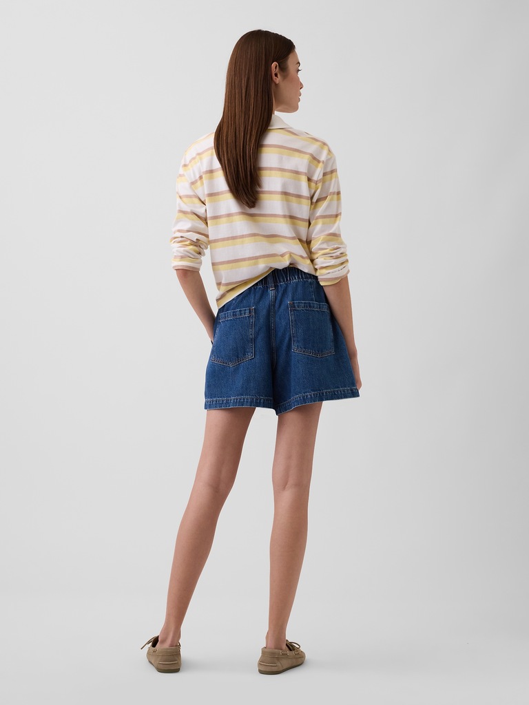 4" High Rise SuperSoft Denim Utility Shorts