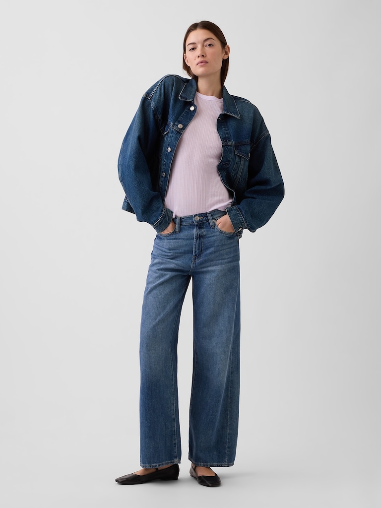 Ribbed Pointelle Crewneck T-Shirt