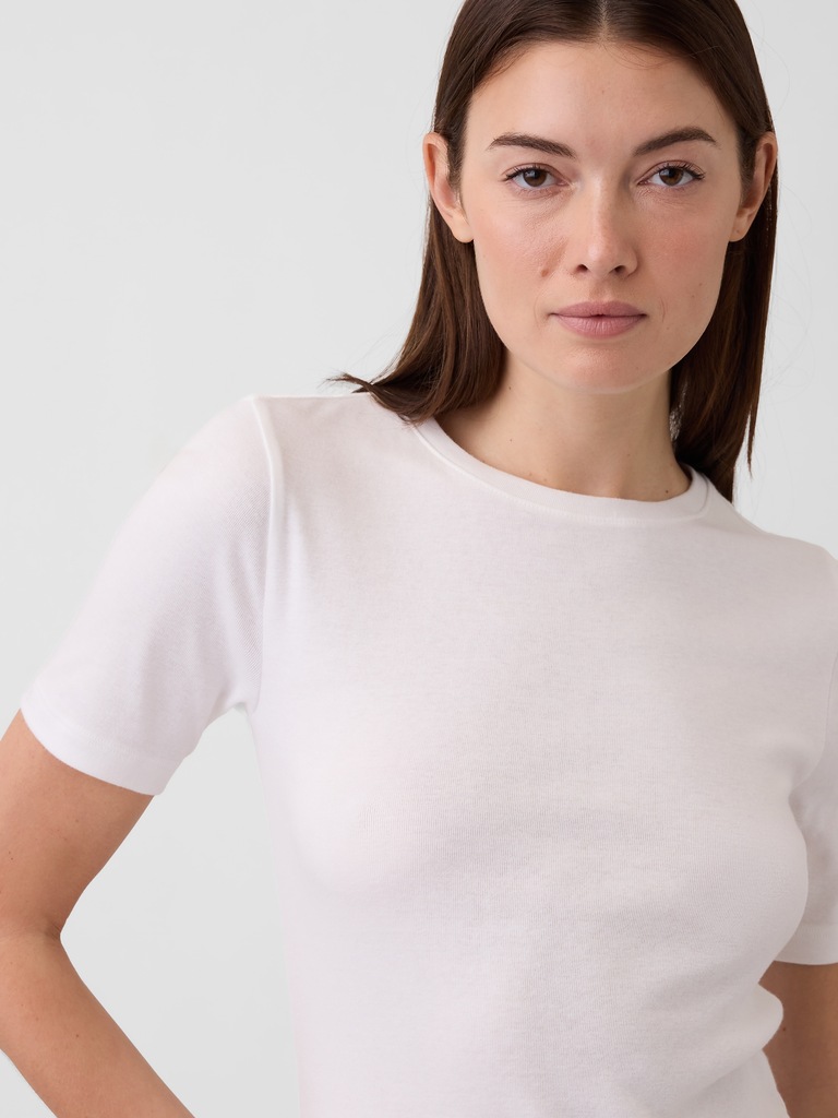 Modern Ribbed Crewneck T-Shirt