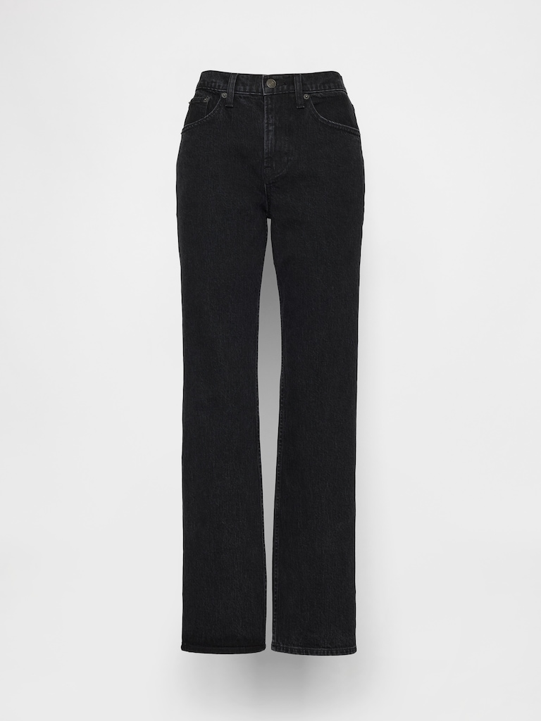 Mid Rise Relaxed Straight Jeans