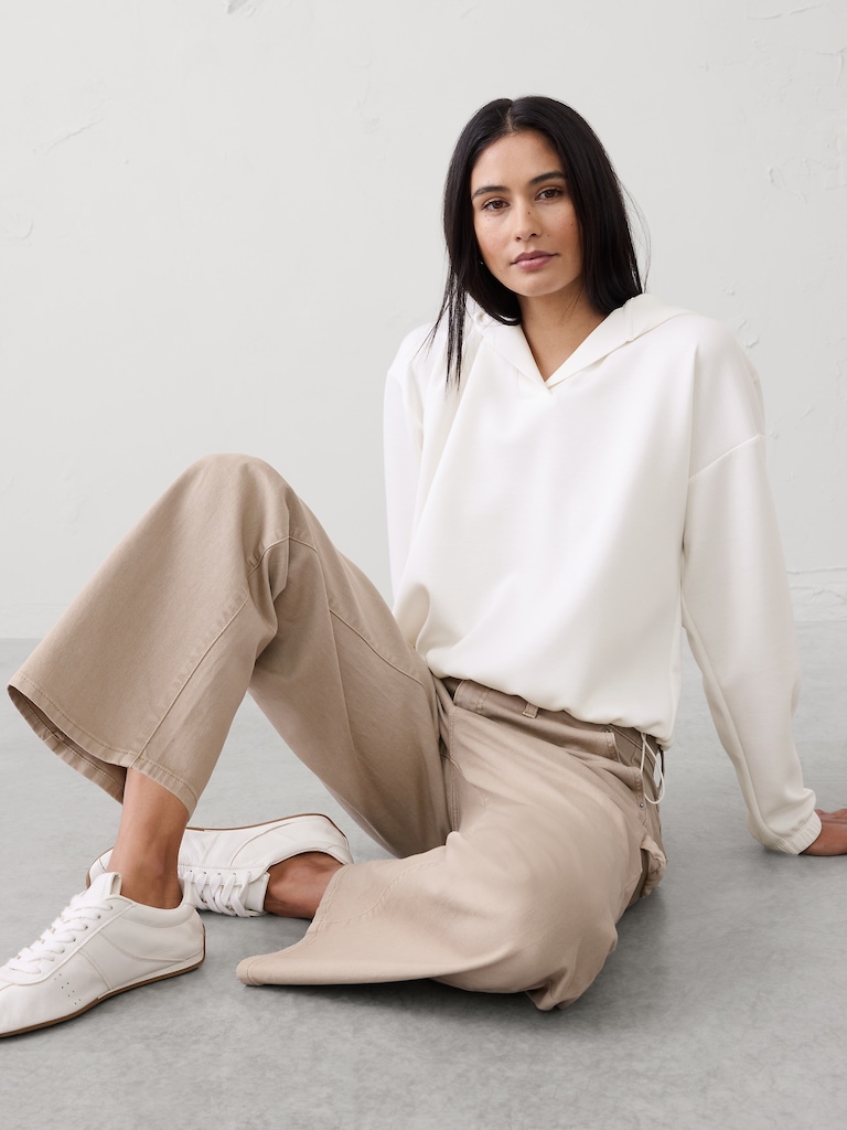 Knit Hoodie Sweatshirt