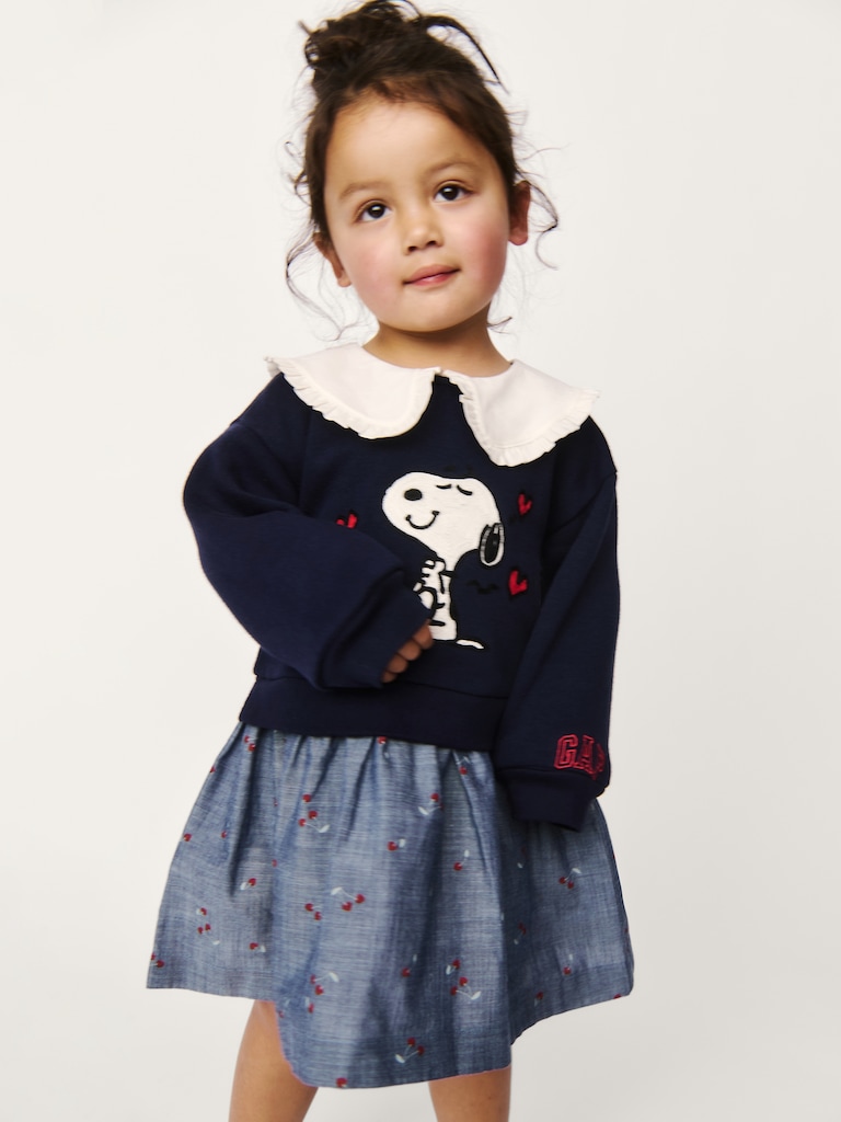 Baby & Toddler Snoopy Ruffle Collar Sweatshirt Dress