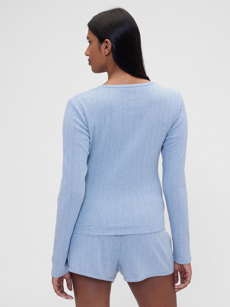 Gap × Summer Fridays Pointelle Henley PJ Top