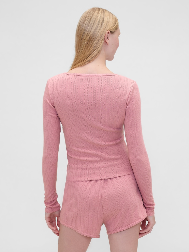 Gap × Summer Fridays Pointelle Henley PJ Top