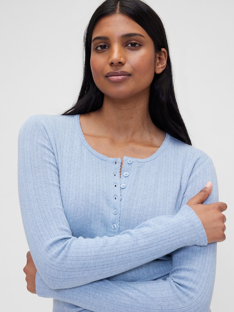 Gap × Summer Fridays Pointelle Henley PJ Top