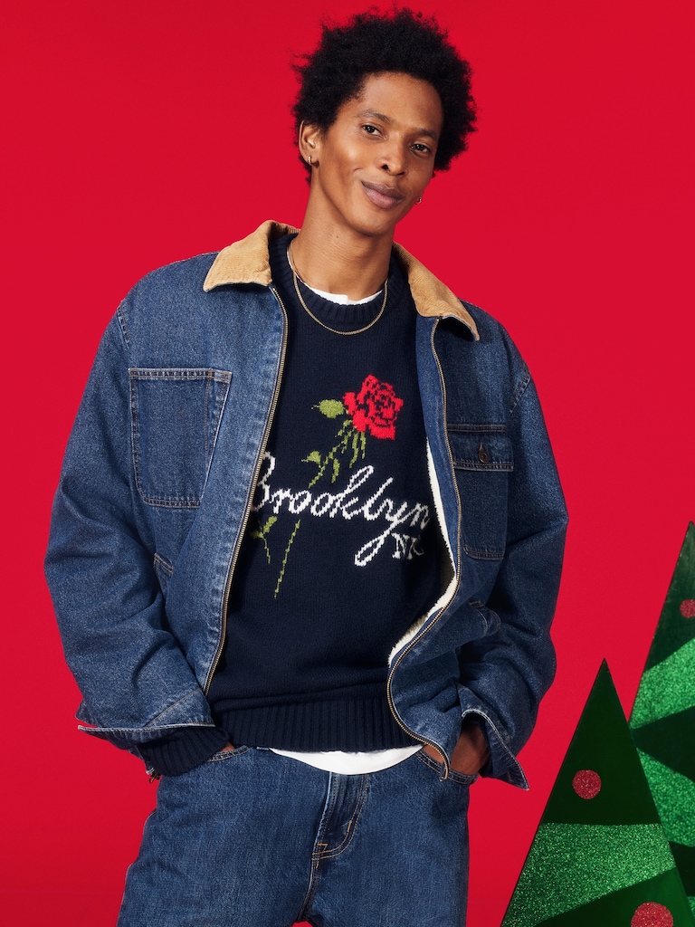 Sherpa-Lined Workwear Zip Jean Jacket