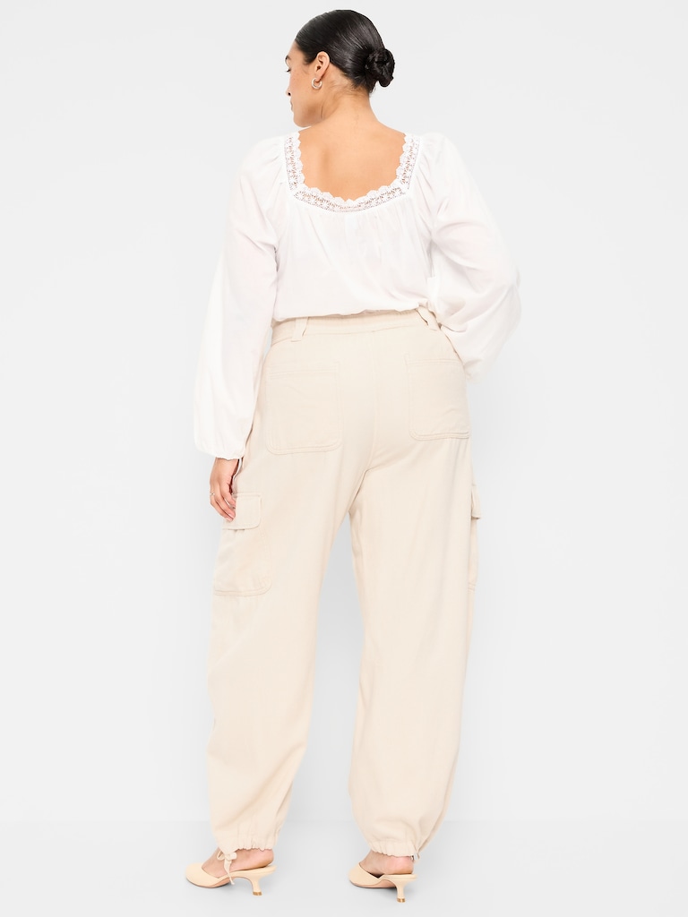 Twill Barrel Cargo Pants