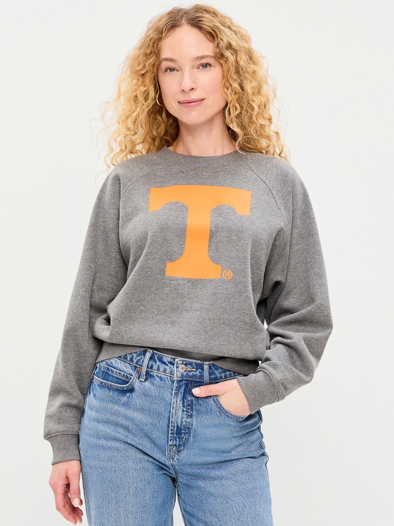 College Crew-Neck Sweatshirt for Women