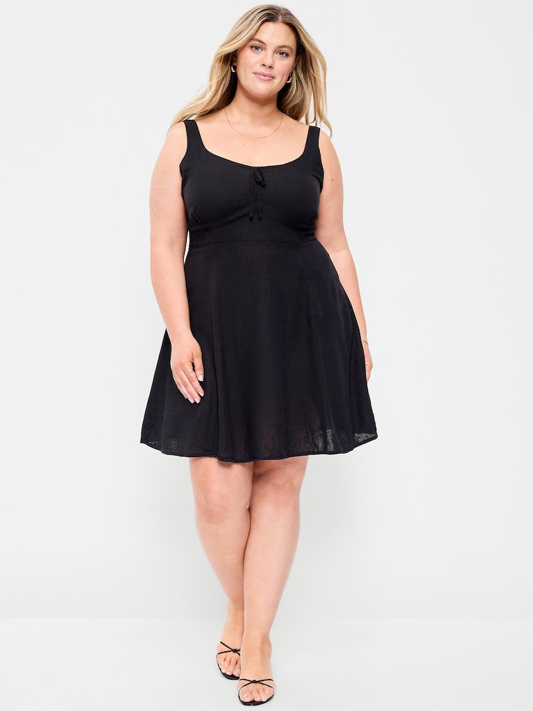 Fit & Flare Linen Mini Dress