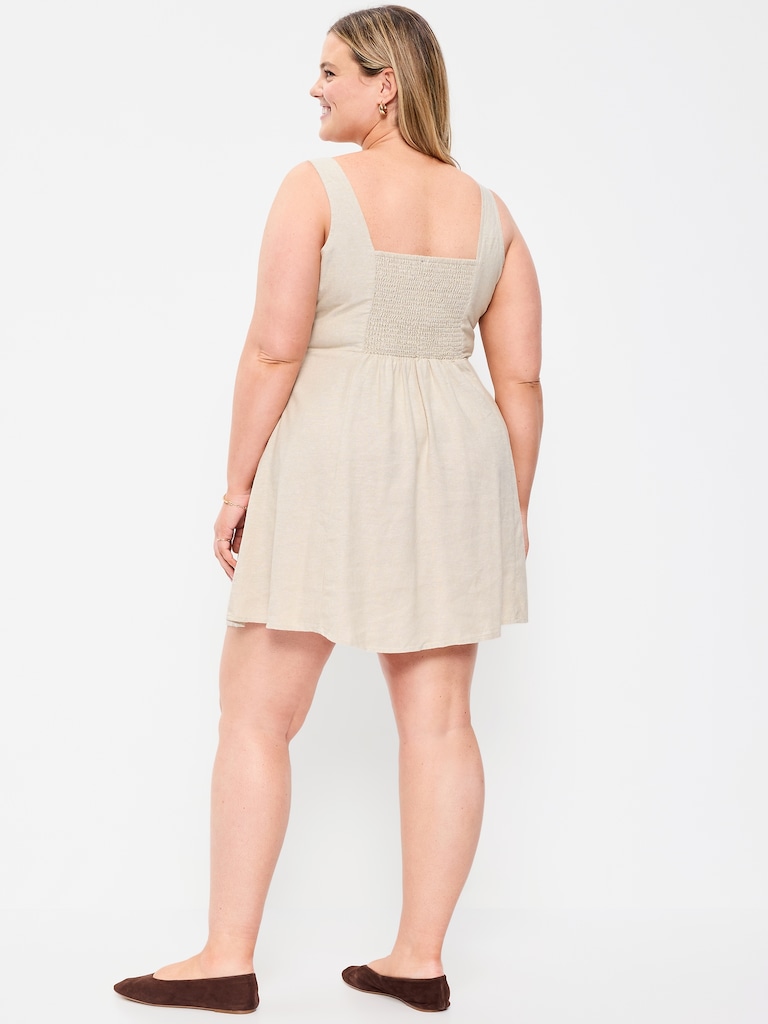 Fit & Flare Linen Mini Dress