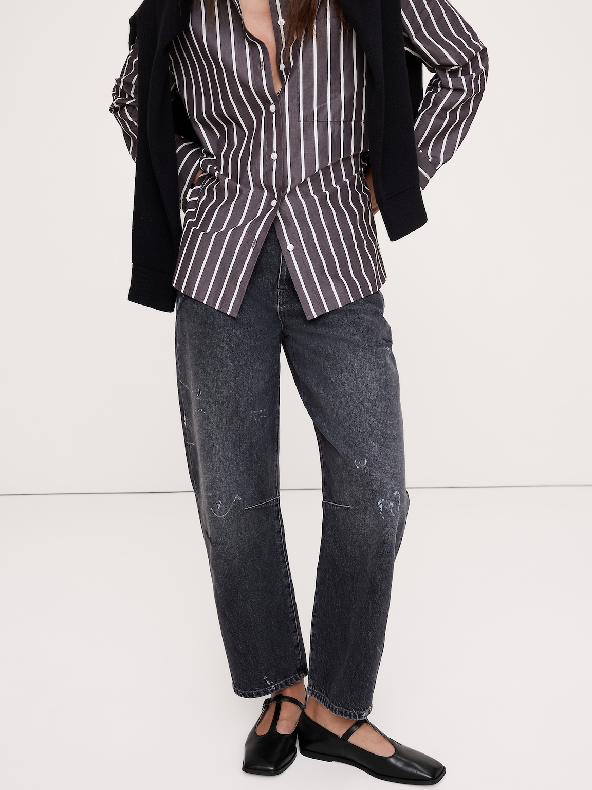 Italian Leather Square-Toe Mary Jane Flats