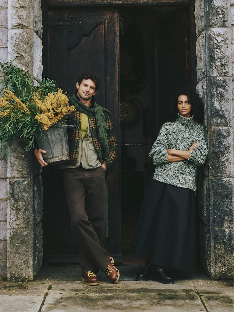 Plaid Bouclé Trucker Jacket