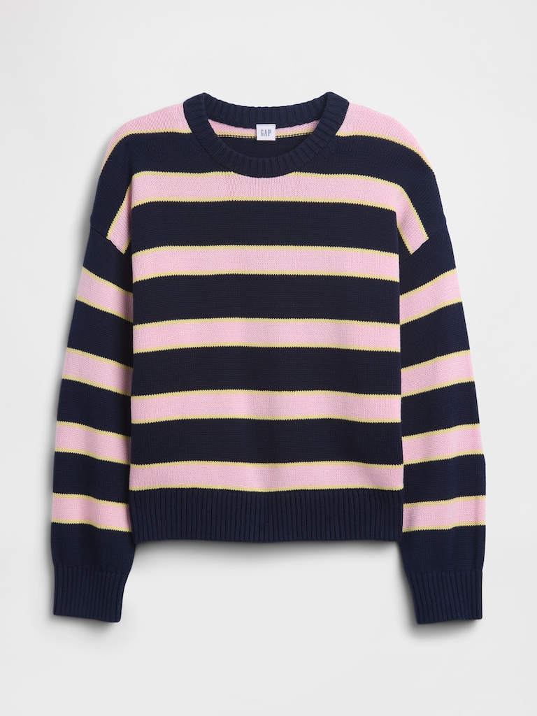 Relaxed Cotton Crewneck Sweater