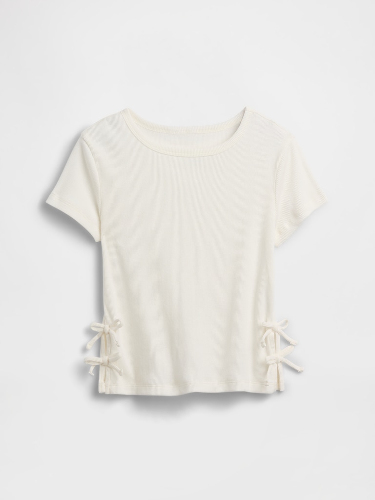 Kids Ribbed Side-Tie T-Shirt
