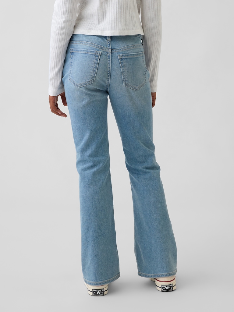Kids High Rise Lace-Up '70s Flare Jeans