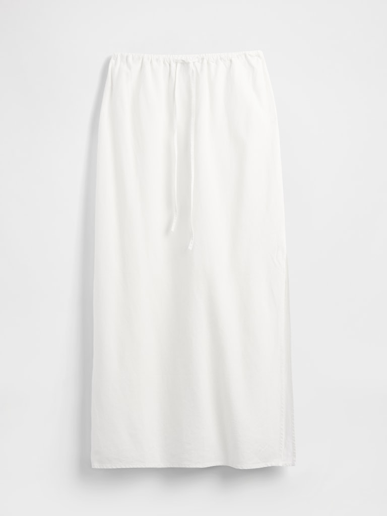 Linen-Blend Maxi Skirt