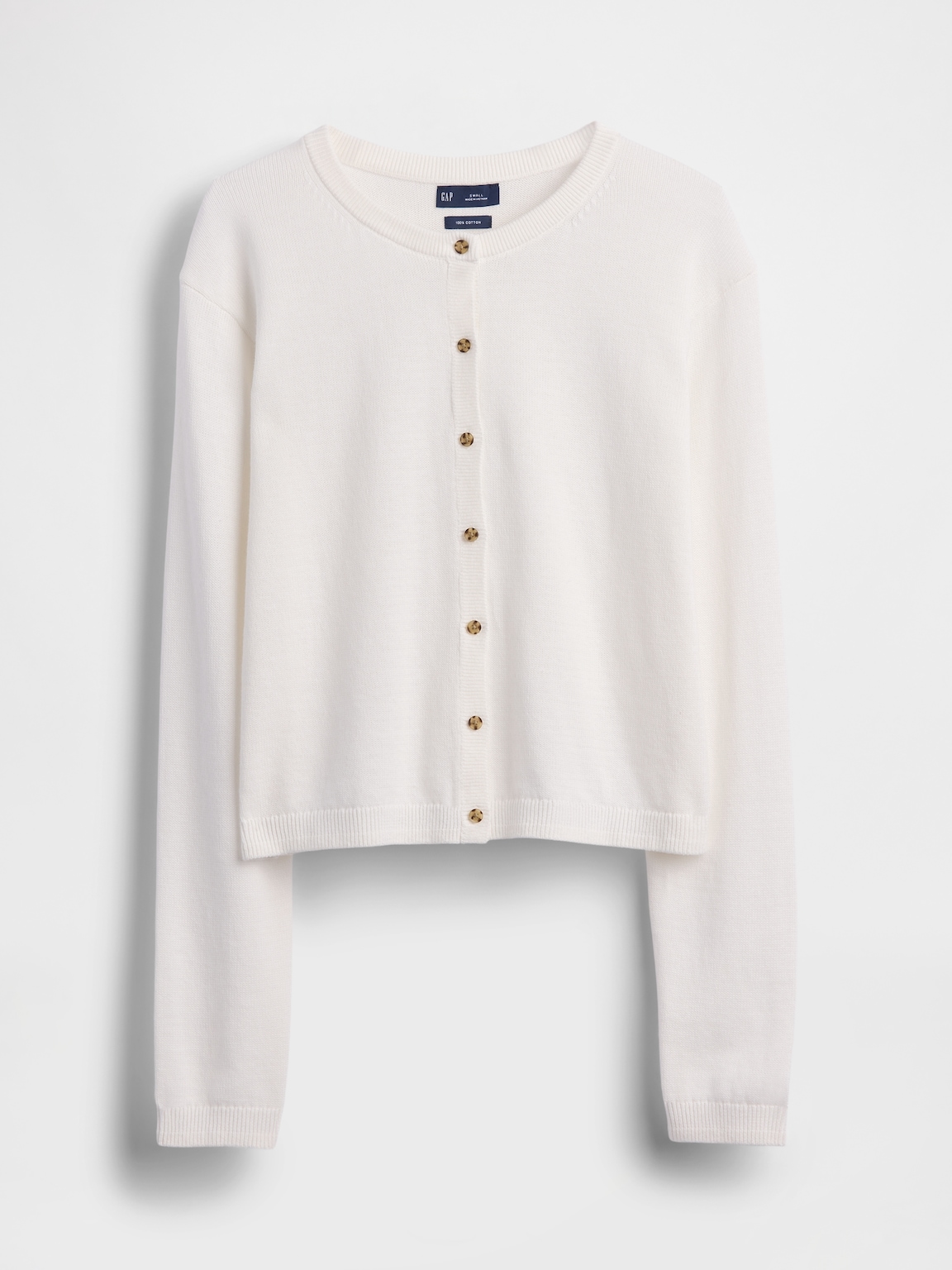 100% Cotton Relaxed Crop Cardigan Sweater