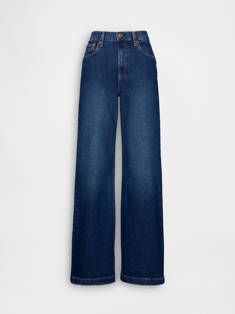 High Rise Stride Wide-Leg Jeans
