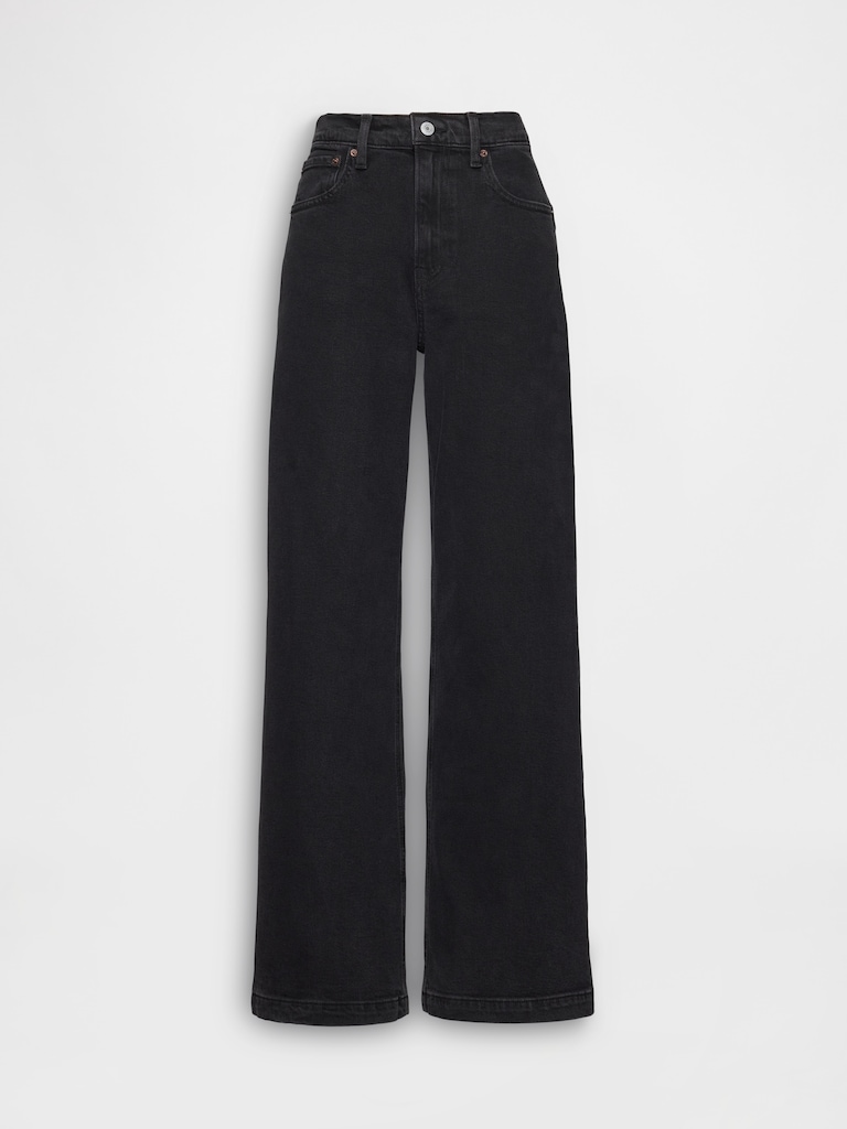 High Rise Stride Wide-Leg Jeans
