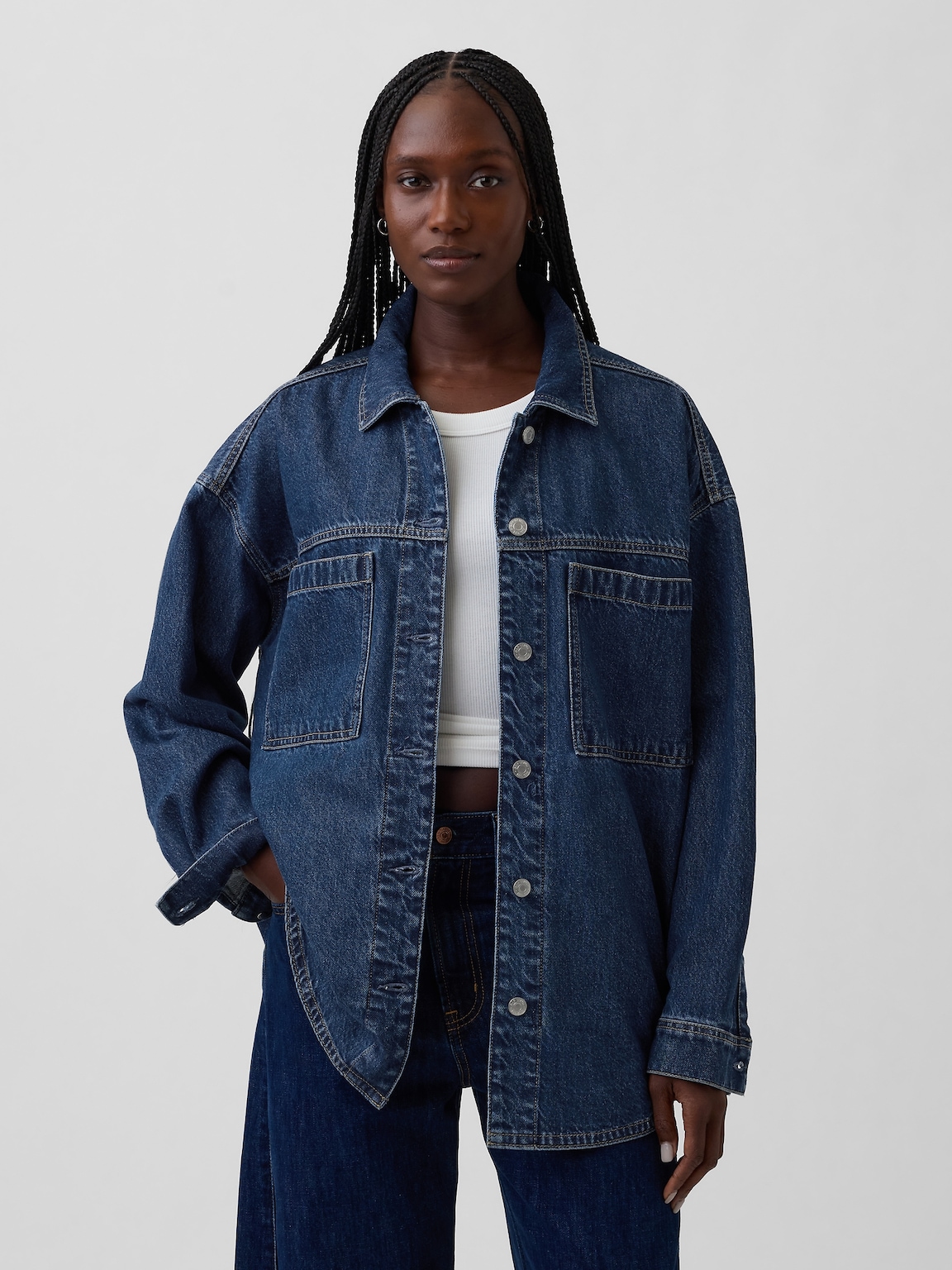 Oversized Denim Shirt Jacket