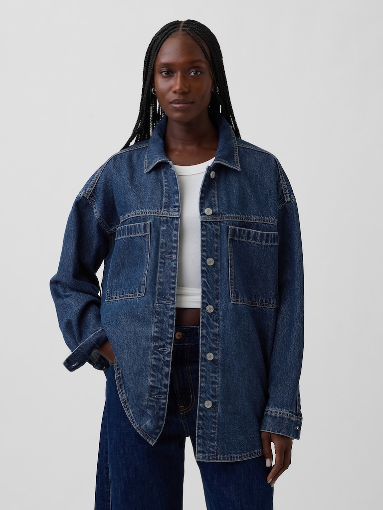 Oversized Denim Shirt Jacket